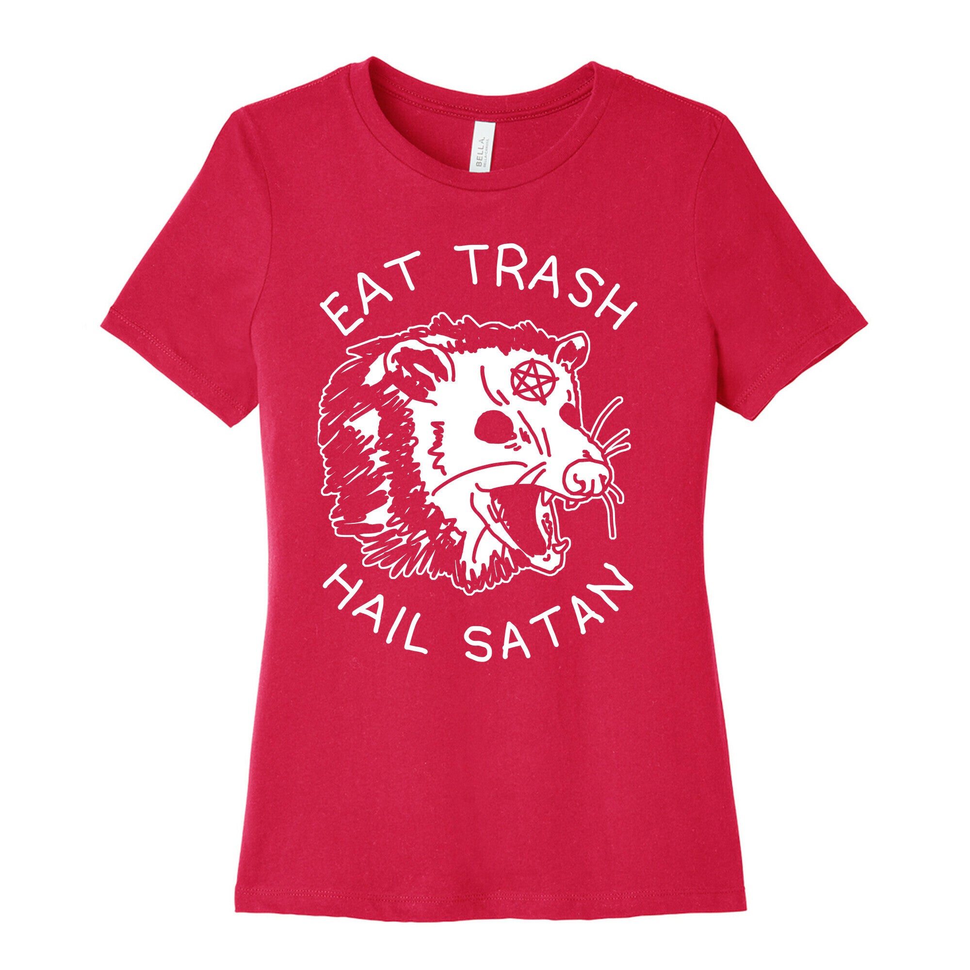 Eat Trash Hail Satan Possum Women's Cotton Tee